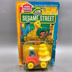Vintage 80s Hasbro Sesame Street Cookie Monster Diecast Vehicle Dessert Delivery
